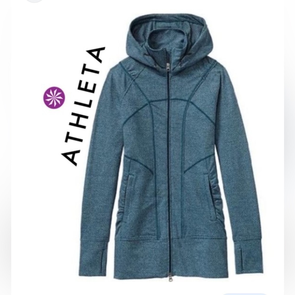 Athleta Rishi Hoodie Herringbone Jacket  Full Zip Size XS